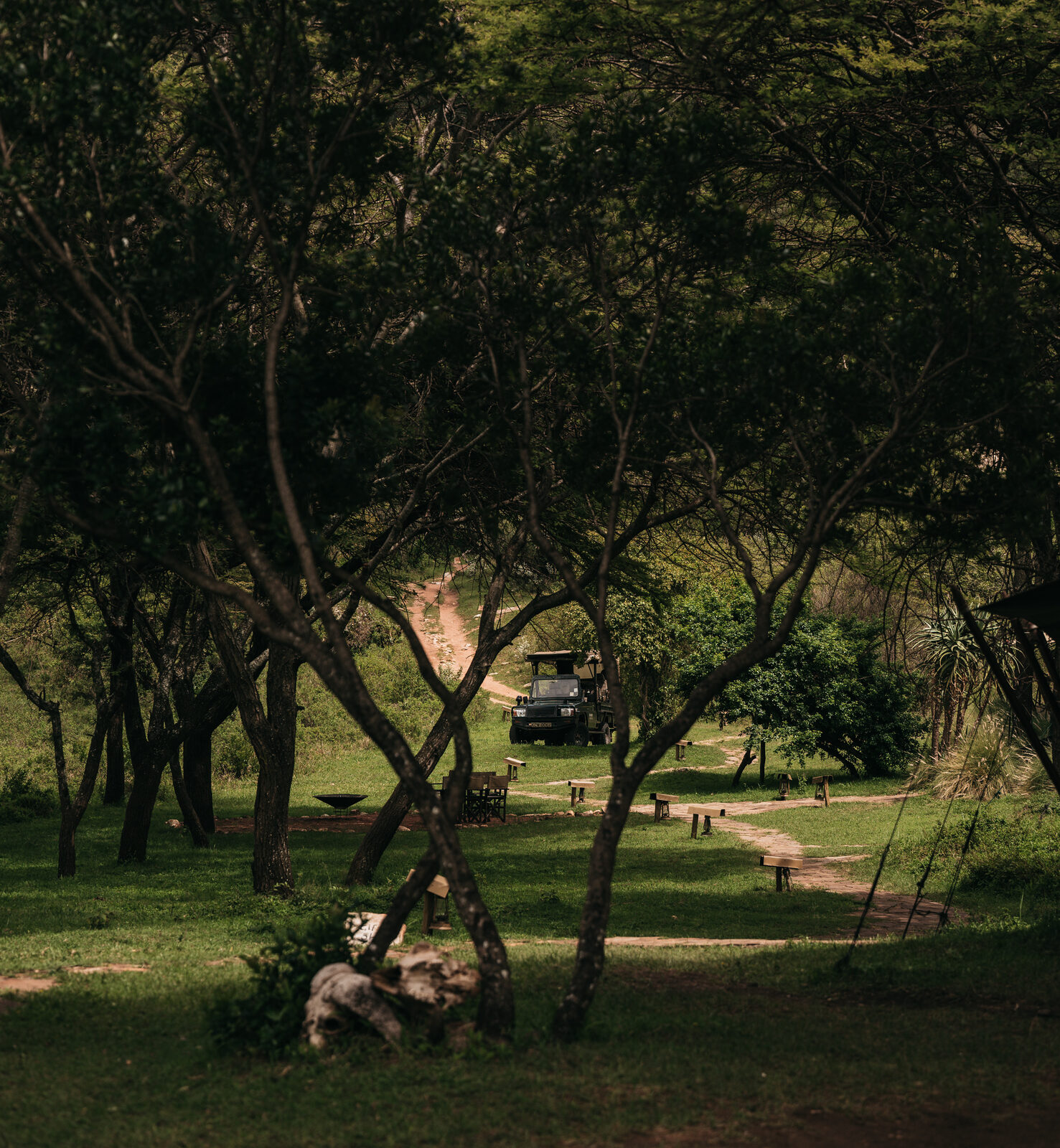 The main lounge at Entumoto Safari Camp
