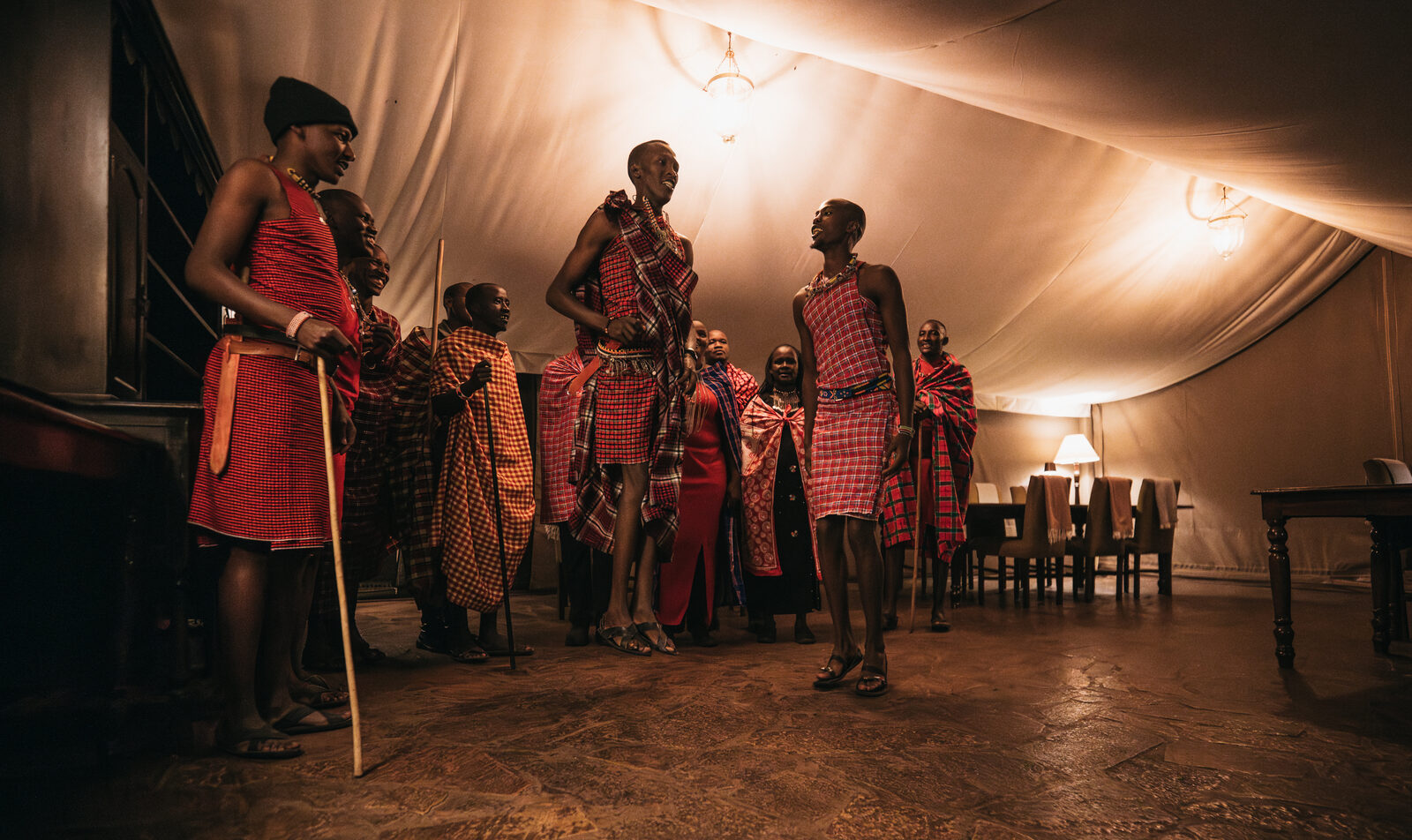 The main lounge at Entumoto Safari Camp